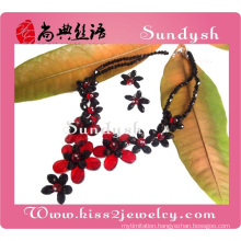 2014 newest fashion crystal elegant victorian faux stone red and black big ladies wholesale costume jewelry sets